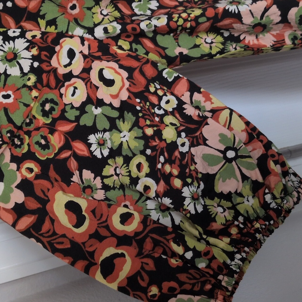 &merci Stacia Floral Puff Sleeve Lined Blouse - M - Picture 3 of 5